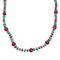 Southwestern Multicolor Multistone Authentic Sterling Silver Bead Necklace JX124638